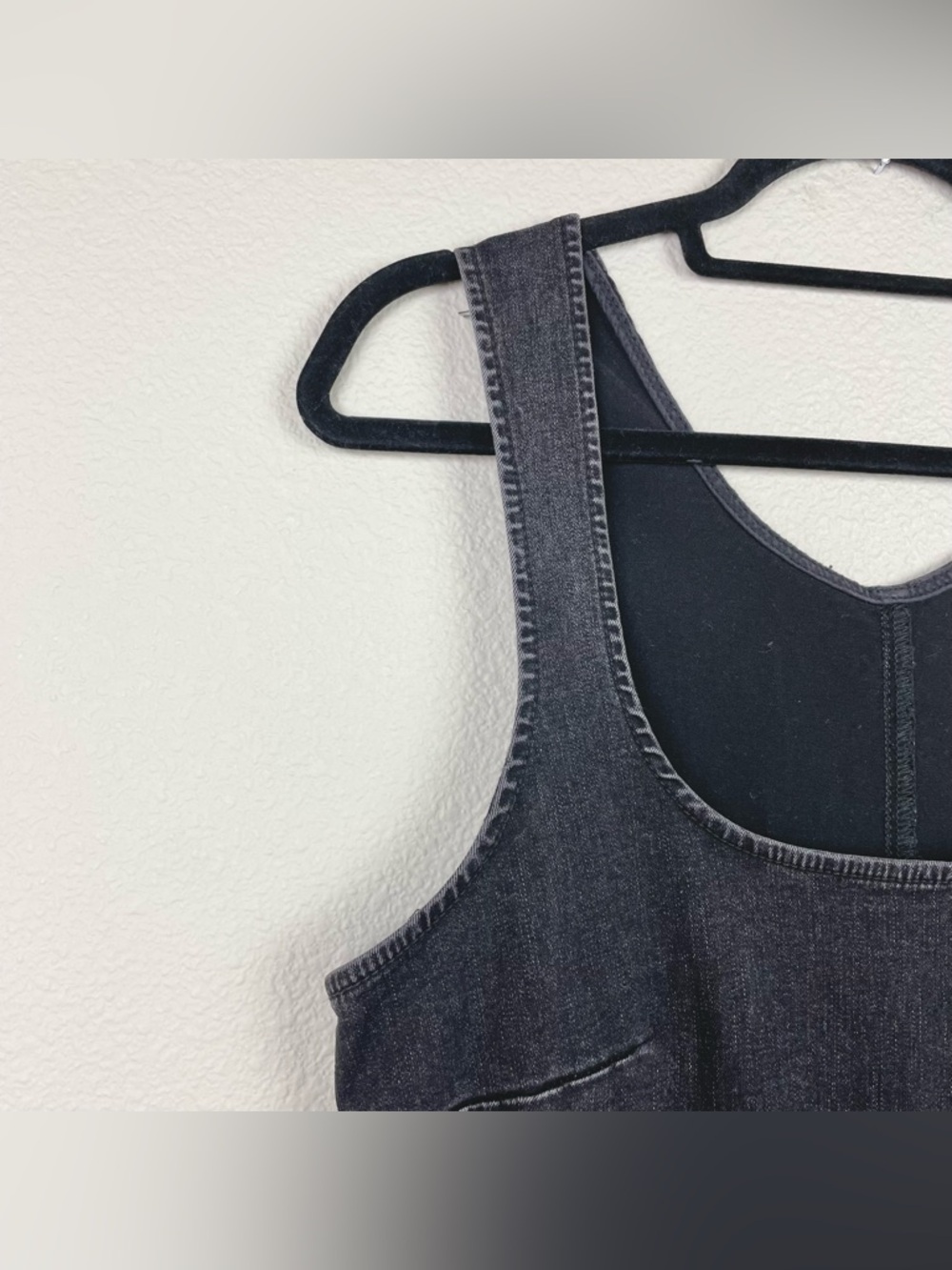 Free People Women's Large Scarlett Black Denim Jumpsuit One Piece Sleeveless - Picture 7 of 16